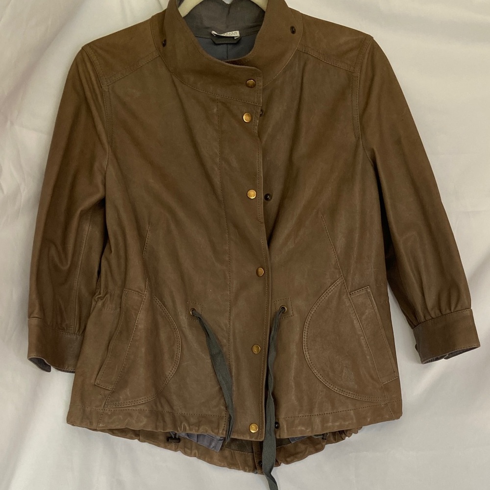 Brunello Cucinelli Brown Leather Jacket